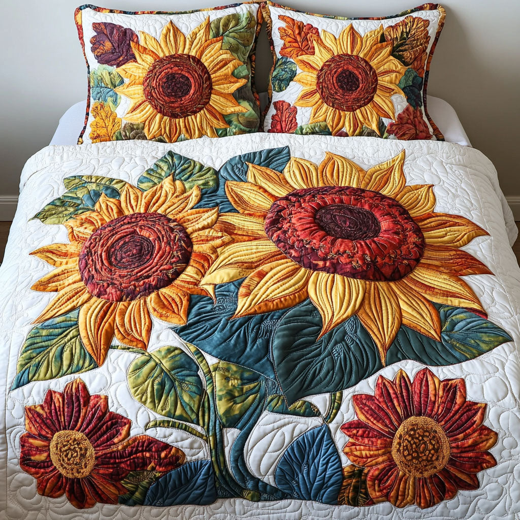 Sunlit Beauty 3-Piece Quilted Bedding Set NCU0NT3726