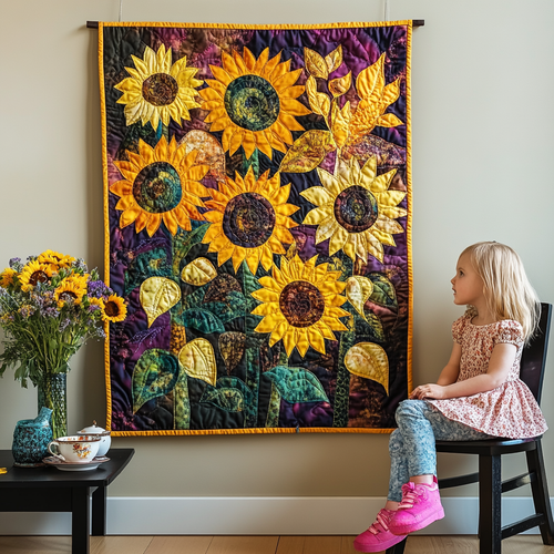 Sunlit Bliss Art Quilt Hanging NCU0TL932