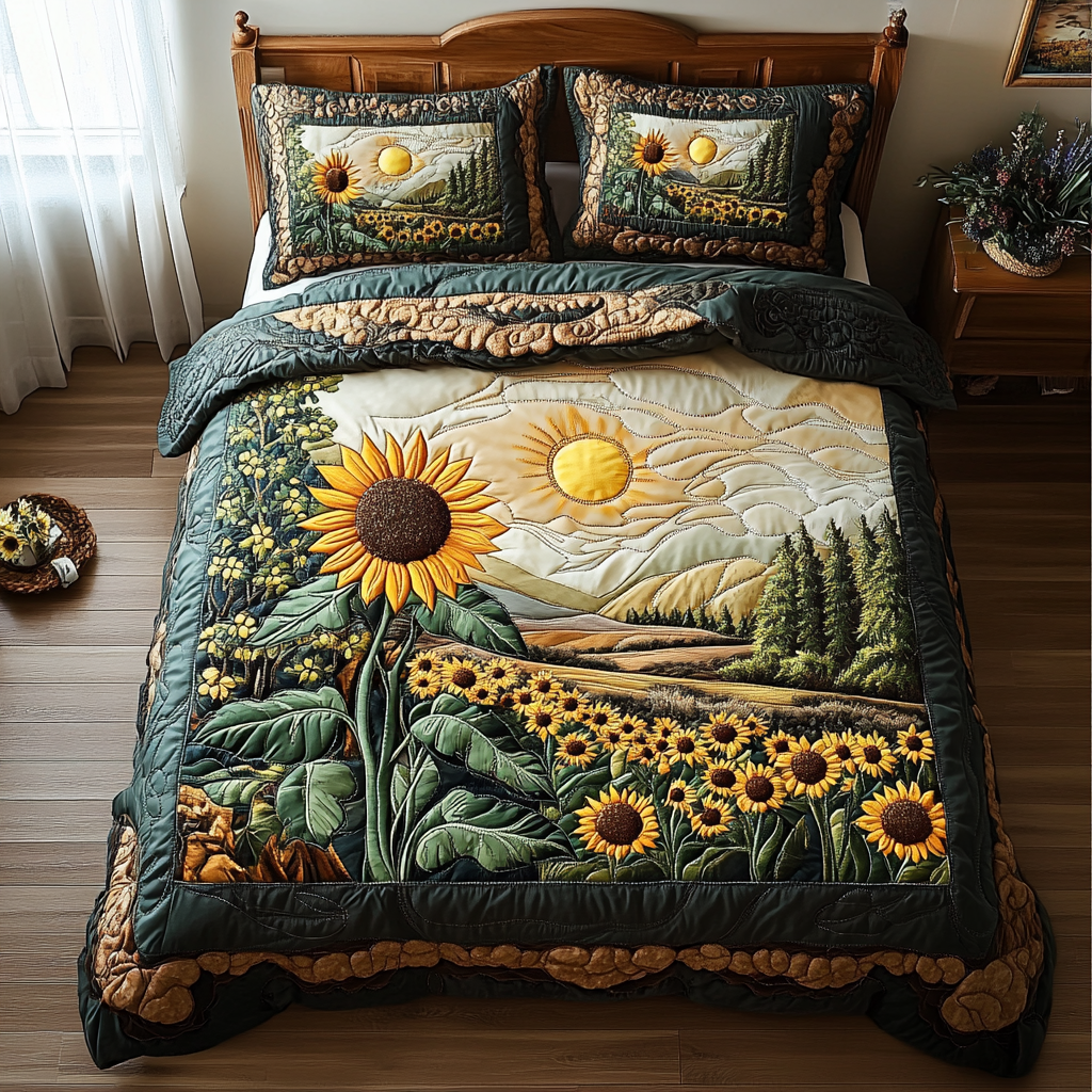 Canyon Sunrise 3-Piece Quilted Bedding Set NCU0TH2429