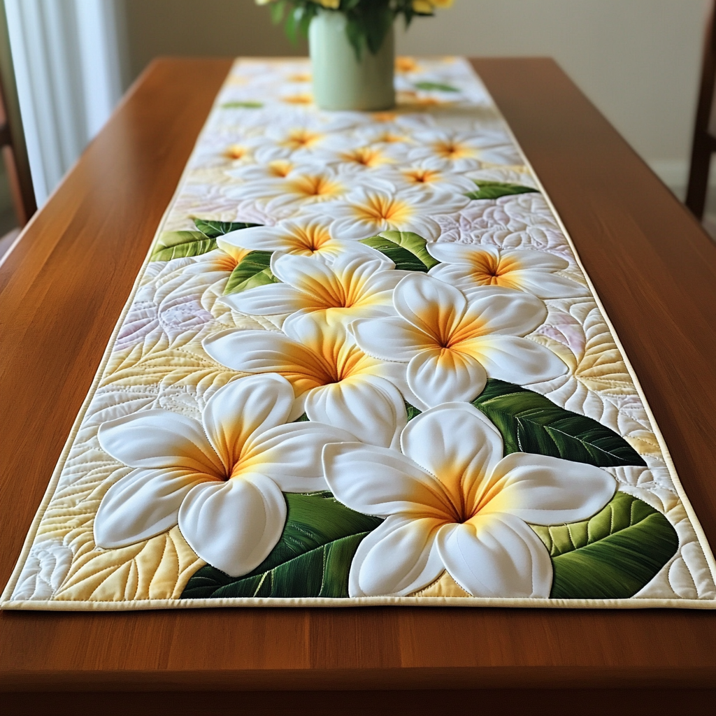 Sunlit Bloom Quilted Table Runner NCU0VL1996