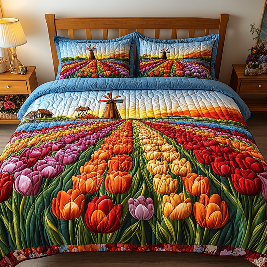 Sunlit Blooms 3-Piece Quilted Bedding Set NCU0VL2035