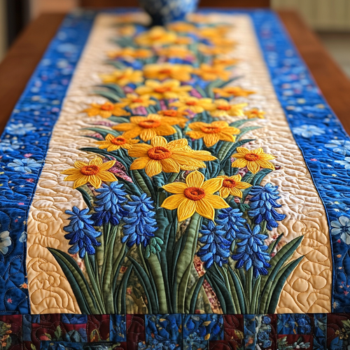 Sunlit Blooms Quilted Table Runner NCU0VL1654
