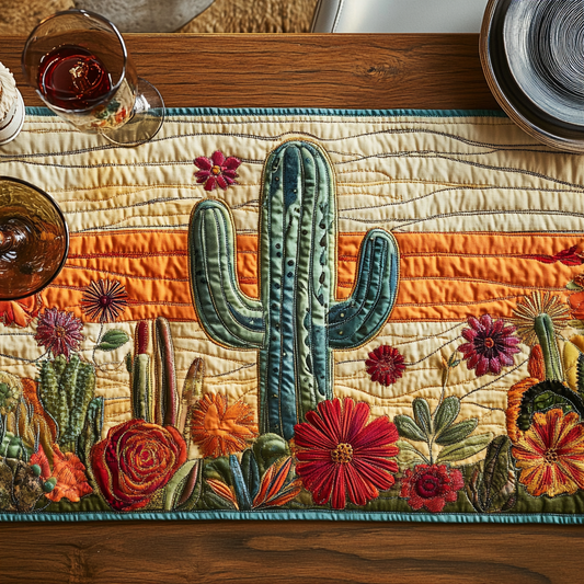 Sunlit Cactus Quilted Table Runner NCU0VH5863