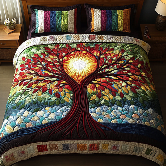 Sunlit Cascade 3-Piece Quilted Bedding Set NCU0DK4316