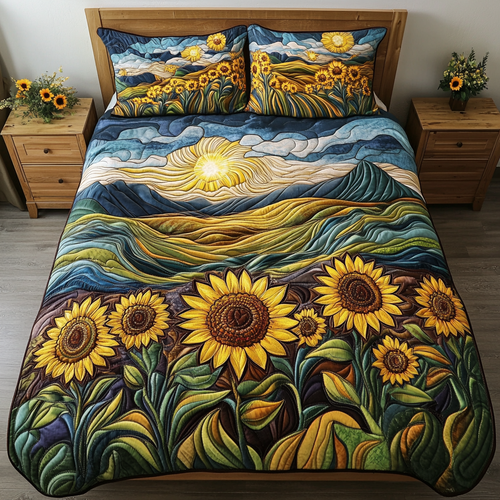 Sunlit Charm 3-Piece Quilted Bedding Set NCU0DK4615