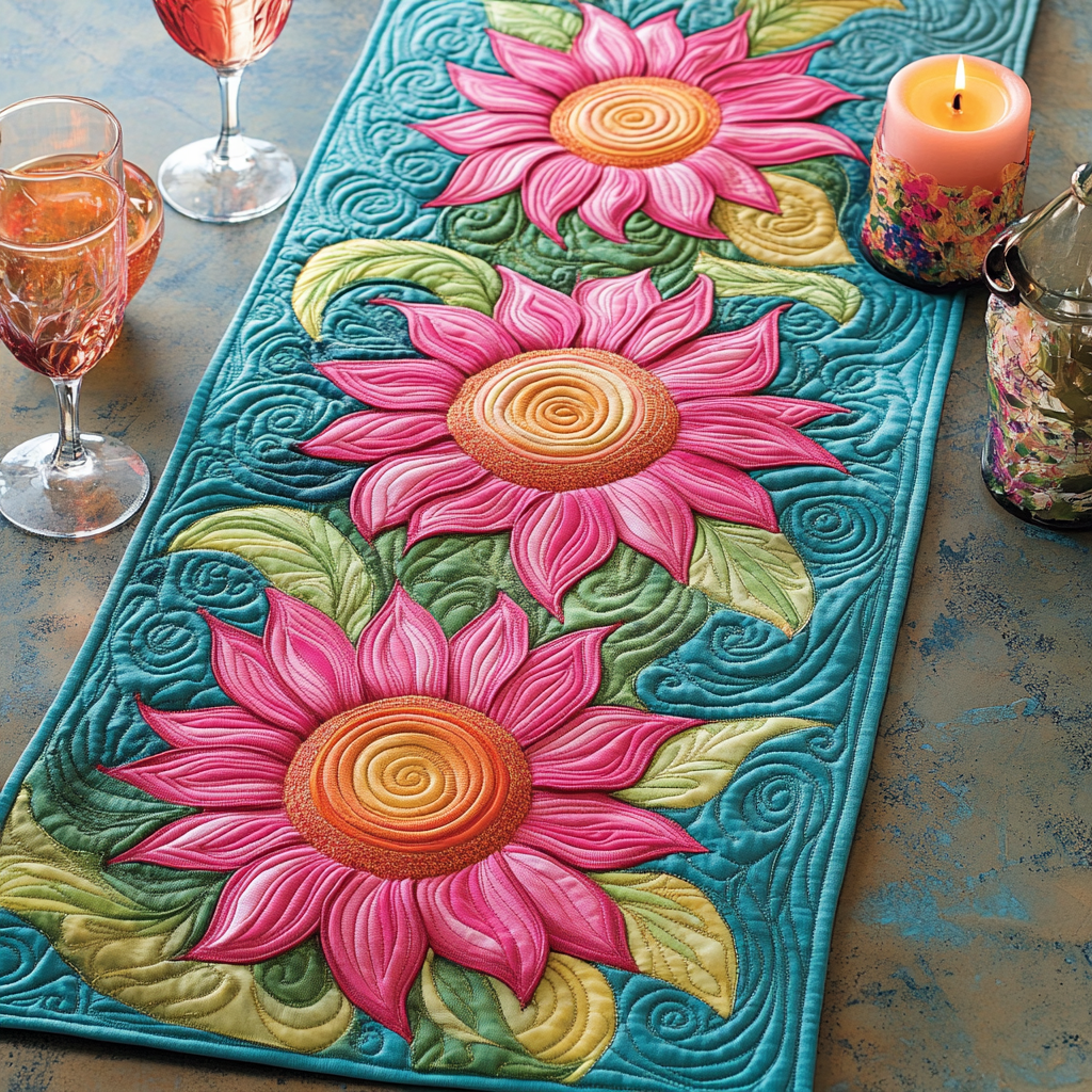 Sunlit Charm Quilted Table Runner NCU0VH5569