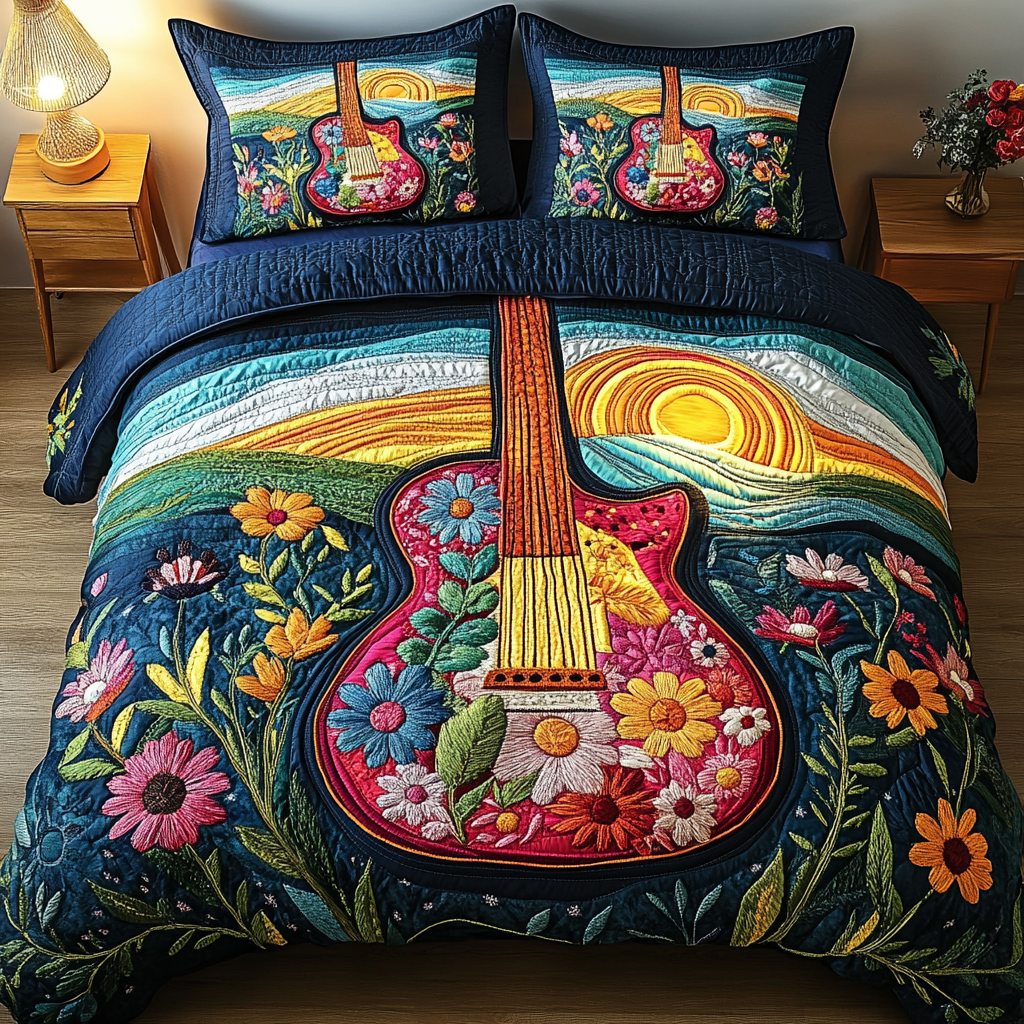 Sunlit Chords 3-Piece Quilted Bedding Set NCU0VL1244