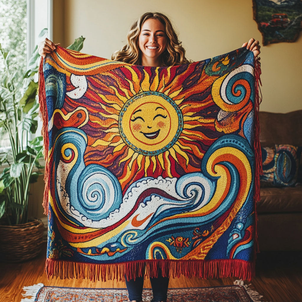 Sunlit Currents Woven Sofa Blanket NCU0PT4937