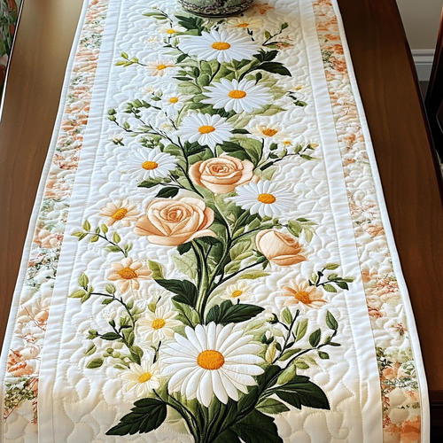Sunlit Daisies Quilted Table Runner NCU0VL2010