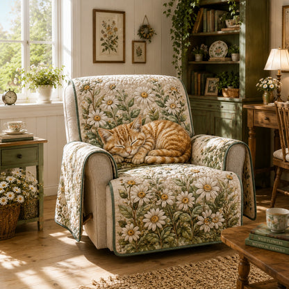 Sunlit Daisy Paws Quilted Sofa Cover NCU0VL3950