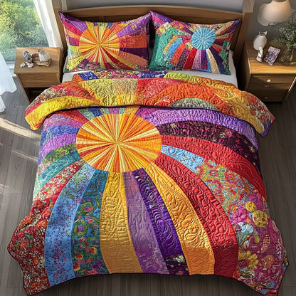 Sunlit Dreams 3-Piece Quilted Bedding Set NCU0VL828