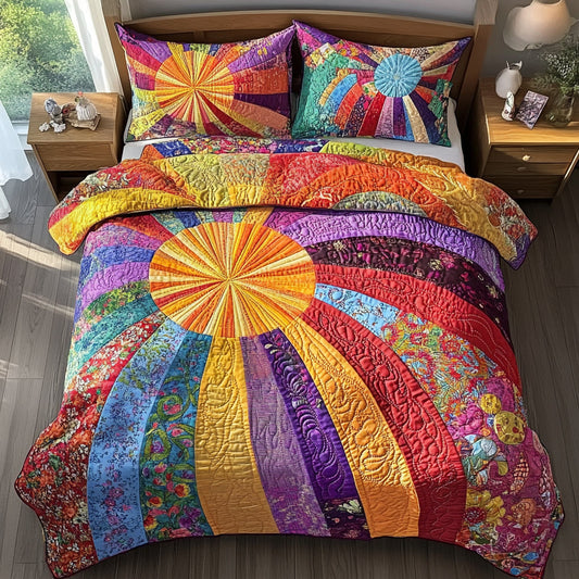 Sunlit Dreams 3-Piece Quilted Bedding Set NCU0VL828
