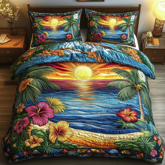 Sunlit Escape 3-Piece Quilted Bedding Set NCU0VL1967