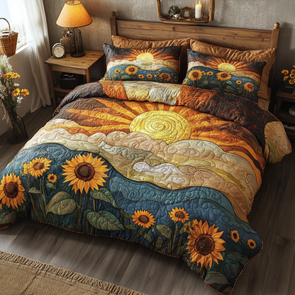 Sunlit Fields 3-Piece Quilted Bedding Set NCU0VL952