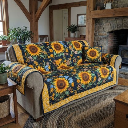 Sunlit Fields Quilted Sofa Cover NCU0DK12233