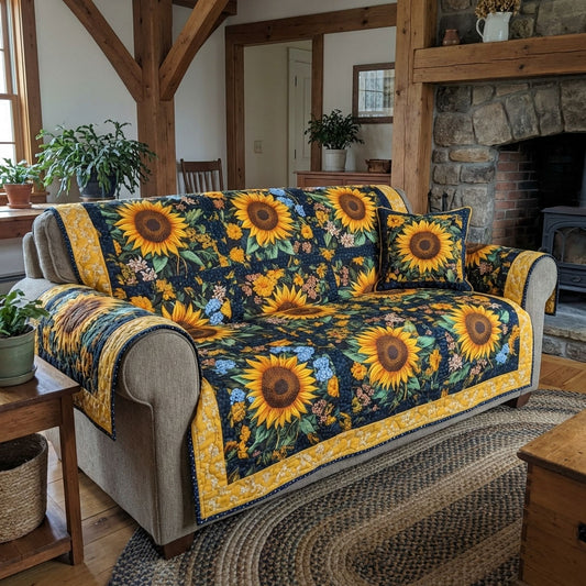 Sunlit Fields Quilted Sofa Cover NCU0DK12233