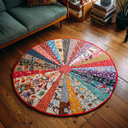 Sunlit Floral Quilted Round Mat NCU0DK11961