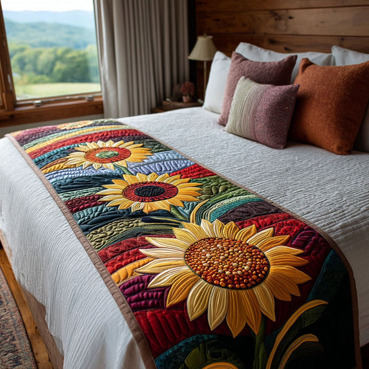 Sunlit Flower Fields Quilted Bed Runner NCU0PT8083