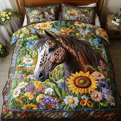 Sunlit Gallop 3-Piece Quilted Bedding Set NCU0DK6374