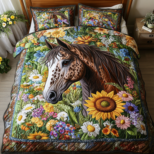 Sunlit Gallop 3-Piece Quilted Bedding Set NCU0DK6374