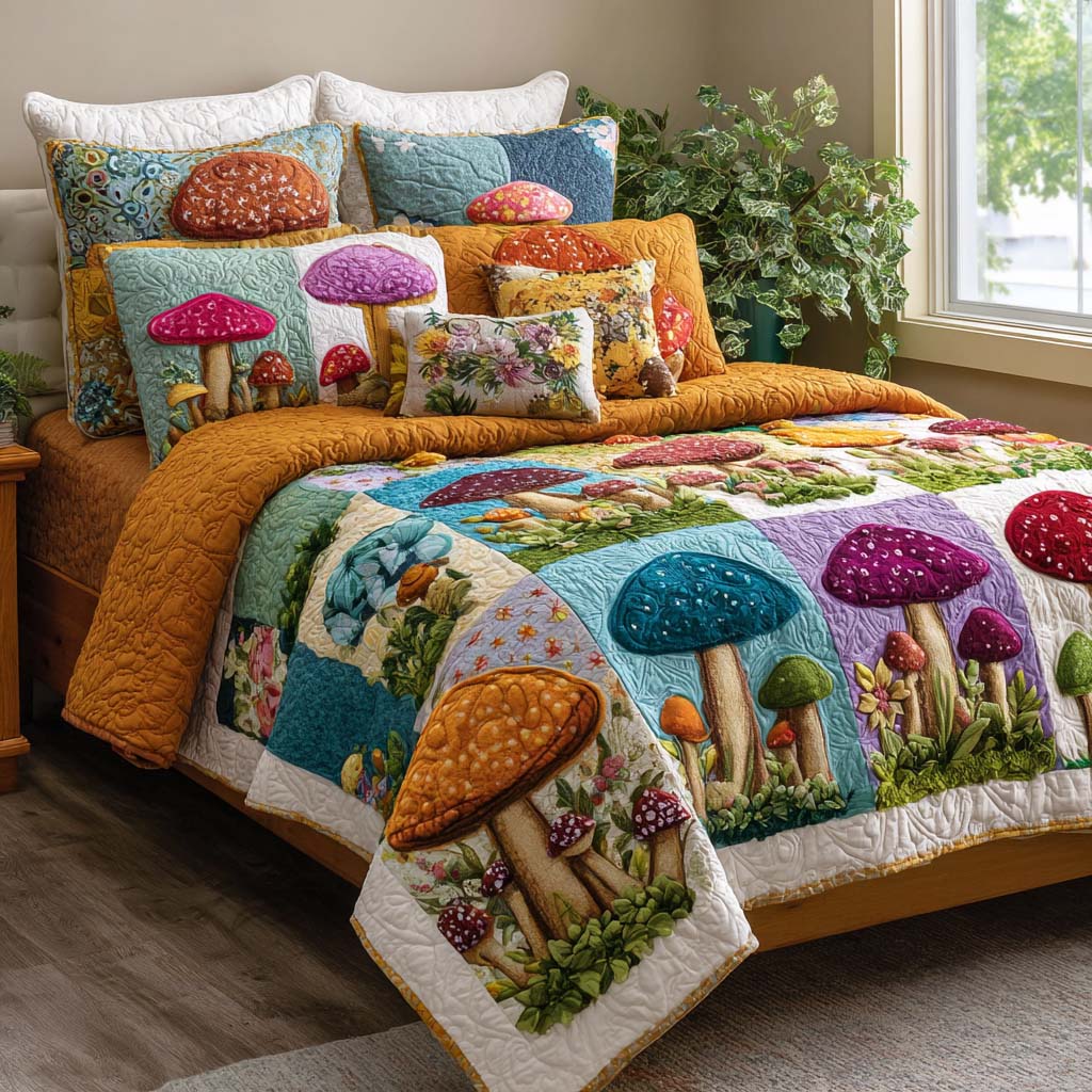 Sunlit Garden 3-Piece Quilted Bedding Set NCU0NT11619