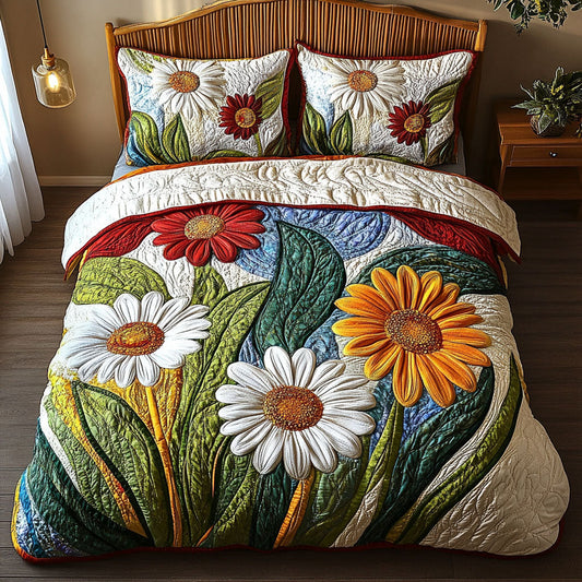 Sunlit Garden 3-Piece Quilted Bedding Set NCU0NT6007