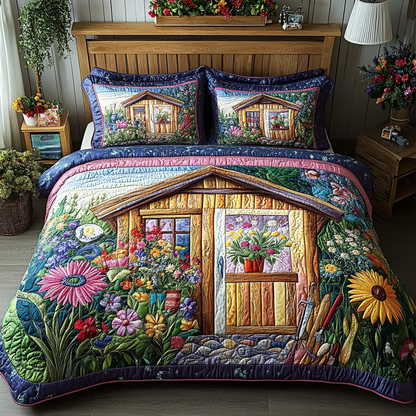 Sunlit Garden 3-Piece Quilted Bedding Set NCU0VL2166