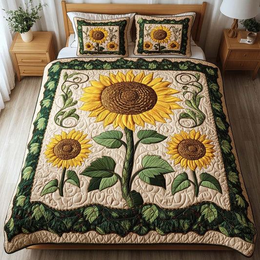 Sunlit Garden Charm 3-Piece Quilted Bedding Set NCU0NT2385