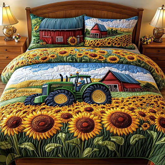 Sunlit Harvest 3-Piece Quilted Bedding Set NCU0VL2087