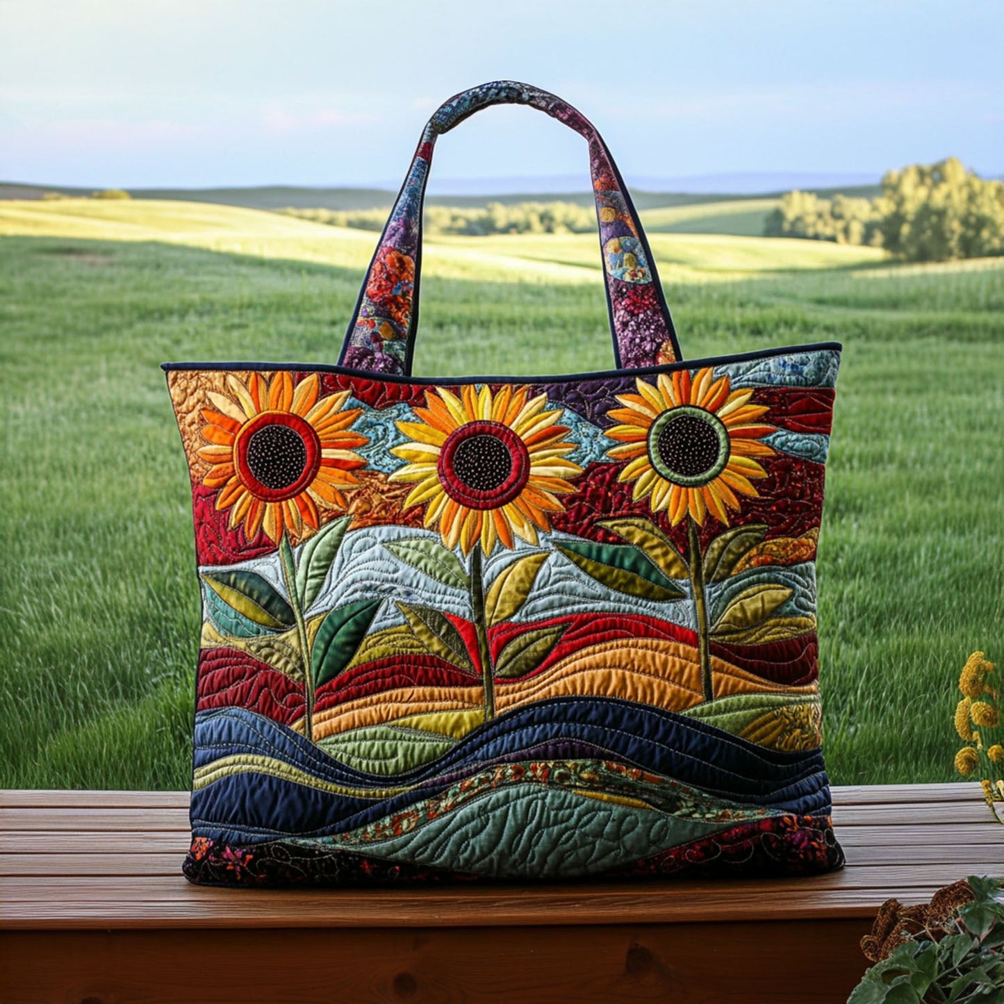 Flower Quilted Tote Bag NCU0VT209