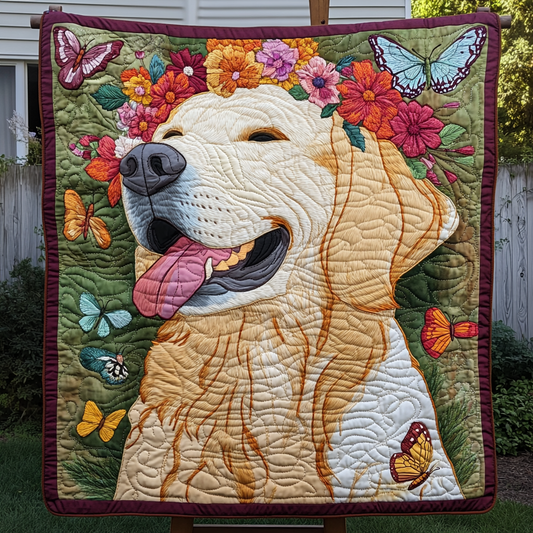 Sunlit Joyful Paws Quilted Blanket NCU0DK1534