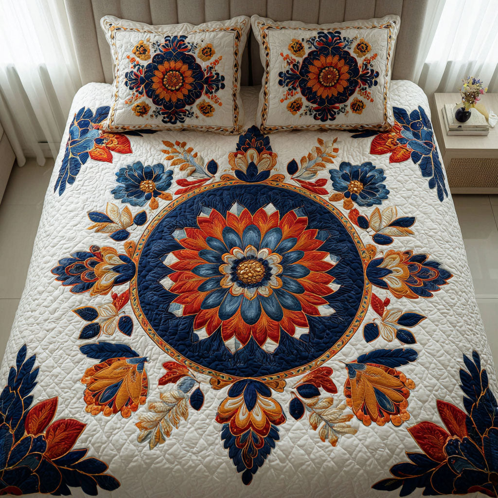 Sunlit Mandala 3-Piece Quilted Bedding Set NCU0TV138