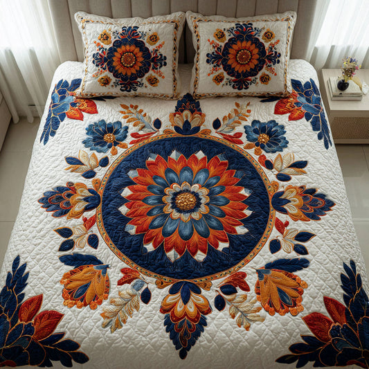 Sunlit Mandala 3-Piece Quilted Bedding Set NCU0TV138