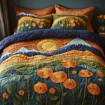 Sunlit Meadow 3-Piece Quilted Bedding Set NCU0DV4915