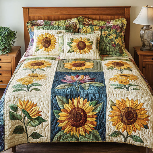 Sunlit Meadow 3-Piece Quilted Bedding Set NCU0NT5125