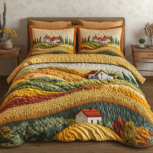 Sunlit Meadow 3-Piece Quilted Bedding Set NCU0VL1949