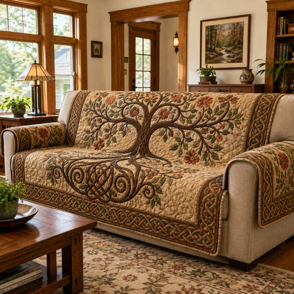 Sunlit Meadow Blossom Quilted Sofa Cover NCU0VL3850