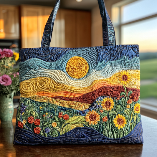 Sunlit Meadow Quilted Tote Bag NCU0VL2727