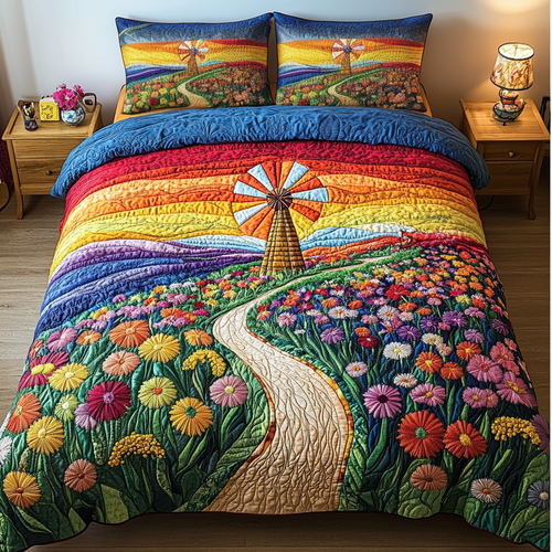 Sunlit Meadows 3-Piece Quilted Bedding Set NCU0DK4743