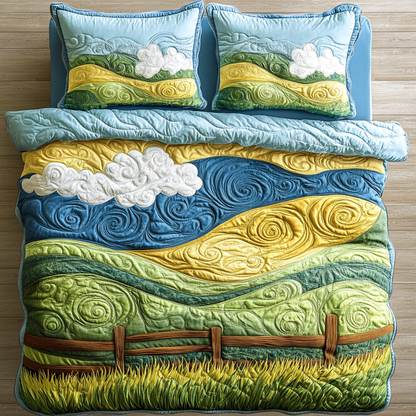 Sunlit Meadows 3-Piece Quilted Bedding Set NCU0DK6176
