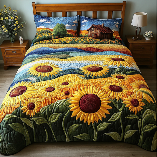 Sunlit Meadows 3-Piece Quilted Bedding Set NCU0DK6223