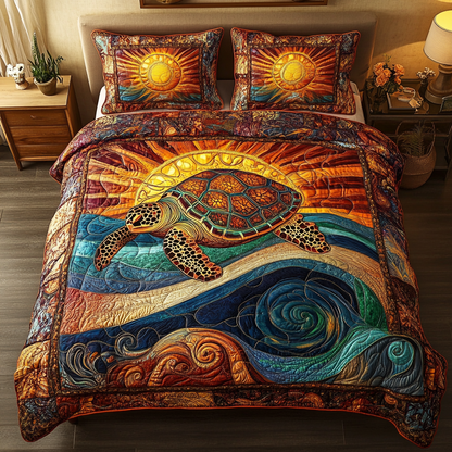 Sunlit Ocean 3-Piece Quilted Bedding Set NCU0VH2238