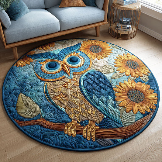Sunlit Owl Quilted Round Mat NCU0TD384