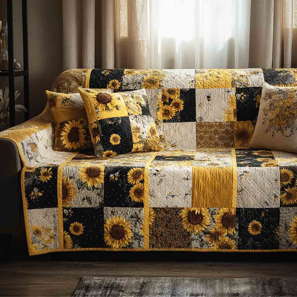Sunlit Patchwork Quilted Sofa Cover NCU0NT12238