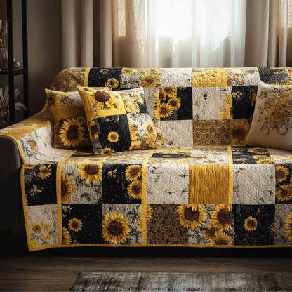 Sunlit Patchwork Quilted Sofa Cover NCU0NT12238