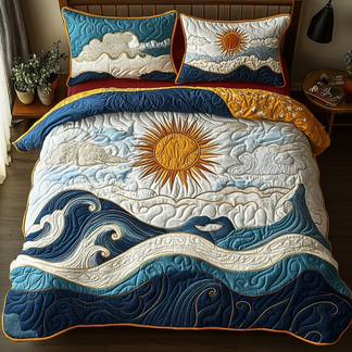 Turkey Playtime 3-Piece Quilted Bedding Set NCU0TH1097 main image 1