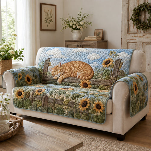 Sunlit Paws And Petals Quilted Sofa Cover NCU0VL3922
