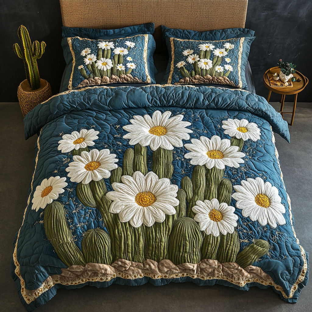 Sunlit Petals 3-Piece Quilted Bedding Set NCU0DK6617