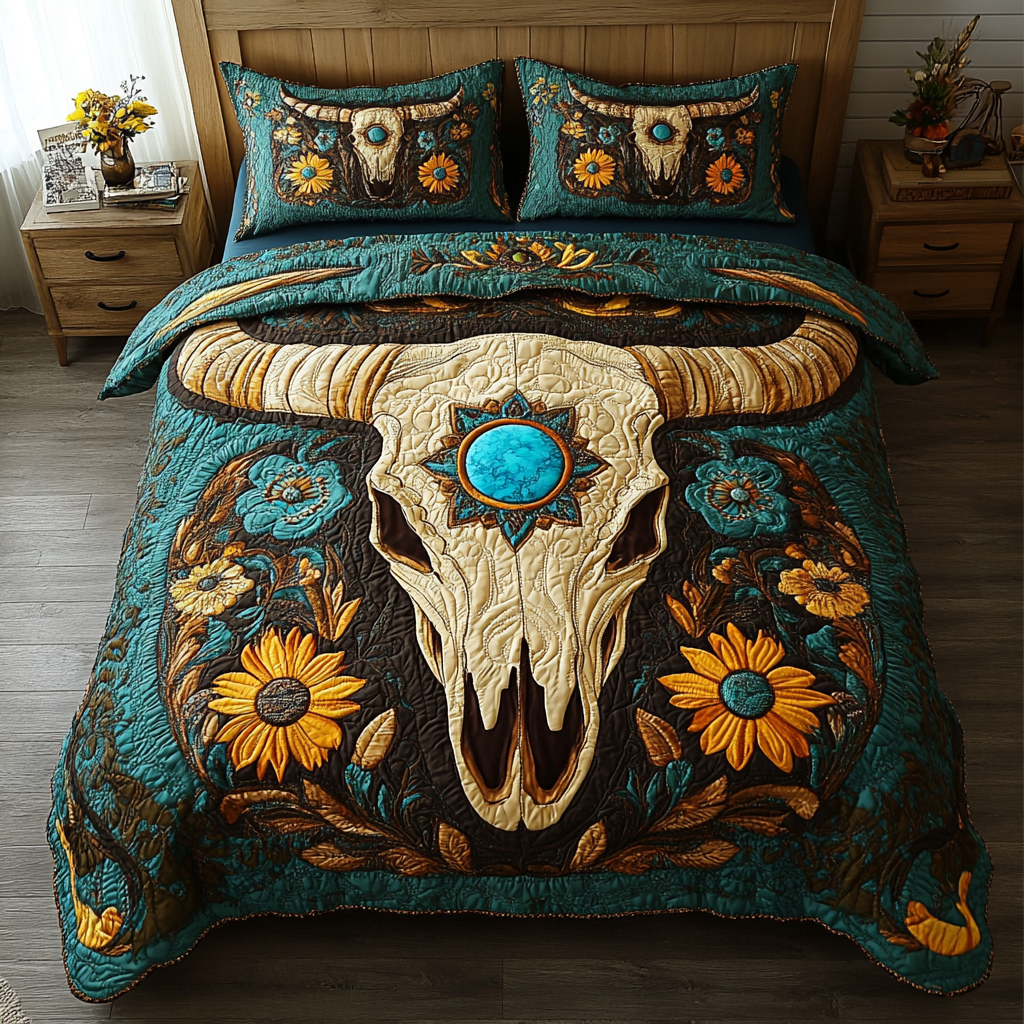 Sunlit Plains Elegance 3-Piece Quilted Bedding Set NCU0DK2854