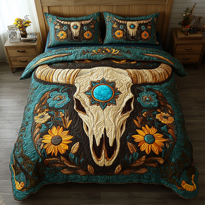 Sunlit Plains Elegance 3-Piece Quilted Bedding Set NCU0DK2854